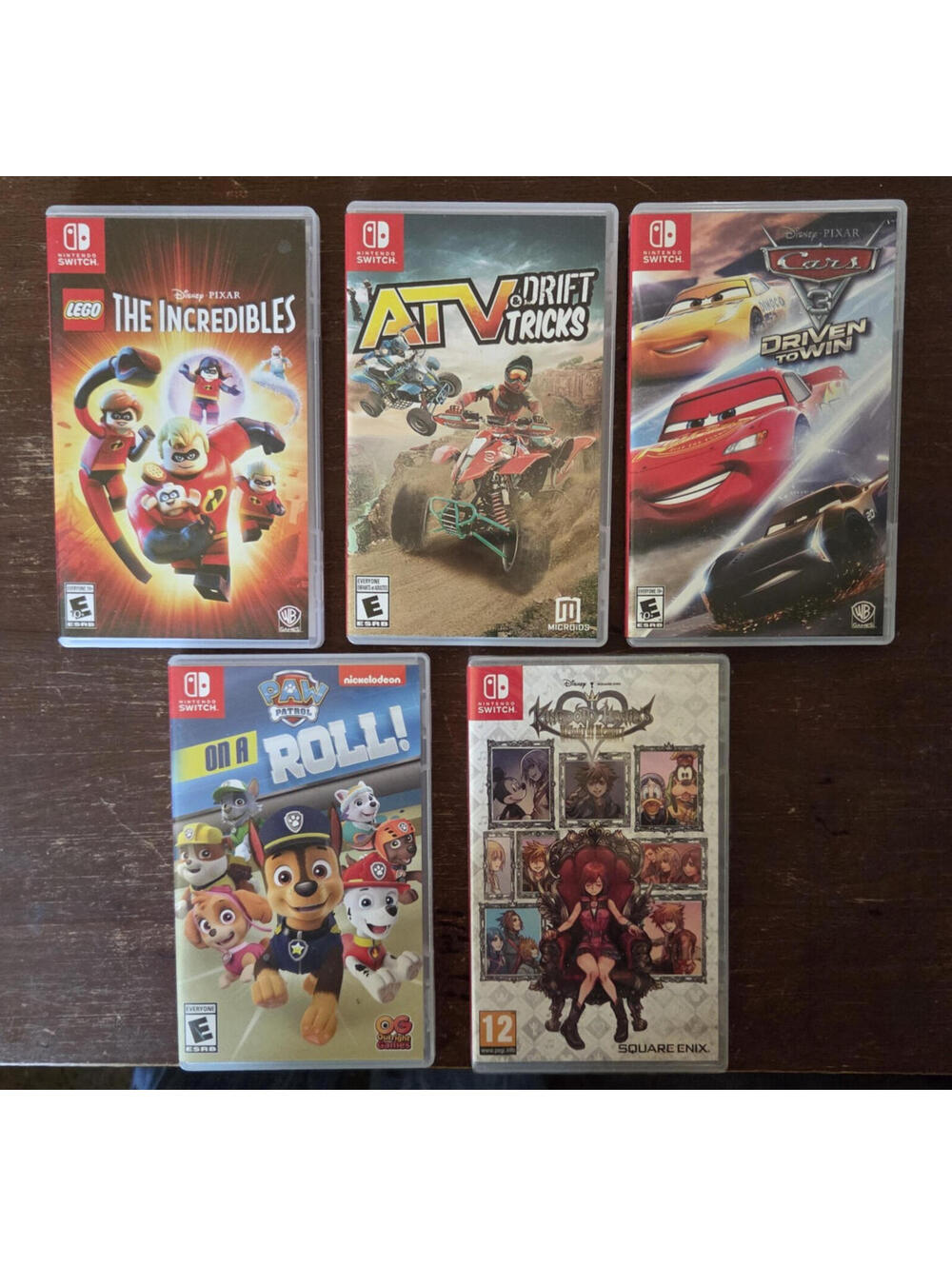 Lot of 5 Nintendo Switch Games w/ Cases & Cover Art - Disney Cars Paw Patrol